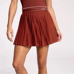 CALIA Small Red Brown Mesh Pleated Skort Activewear Tennis Skirt